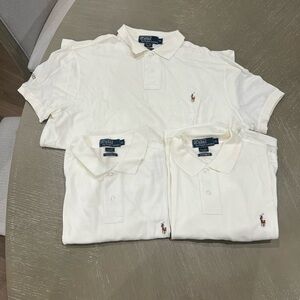 Ralph Lauren Men's White Polo Shirt lot 3 bundle